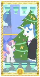 Size: 400x775 | Tagged: safe, artist:janeesper, derpibooru import, fancypants, sweetie belle, eight of cups, eight of hearts, tarot card