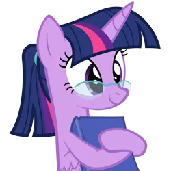 Size: 971x972 | Tagged: safe, artist:zacatron94, derpibooru import, part of a set, twilight sparkle, twilight sparkle (alicorn), alicorn, pony, adorkable, alternate hairstyle, book, cute, dork, female, glasses, image, mare, nerd pony, png, ponytail, show accurate, simple background, solo, transparent background, twilight's professional glasses, vector