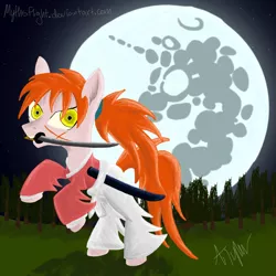 Size: 1440x1440 | Tagged: artist:mythsflight, derpibooru import, kenshin himura, moon, ponified, rurouni kenshin, safe, solo