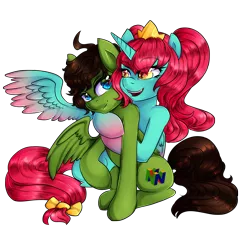 Size: 2700x2500 | Tagged: safe, artist:twigileia, derpibooru import, oc, oc:empress lace, unofficial characters only, alicorn, pony, alicorn oc, jack t. herbert, jacktherbert, open mouth, shipping, simple background, transparent background