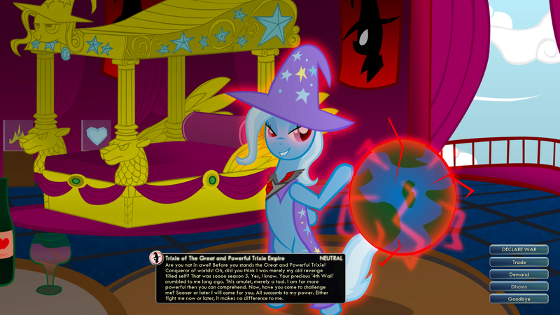 Size: 1920x1080 | Tagged: safe, artist:gatesmccloud, derpibooru import, trixie, pony, alicorn amulet, bipedal, civilization, civilization v, game screencap, magic, mod, solo