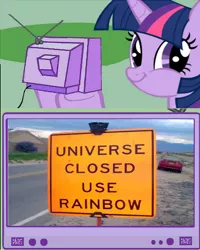 Size: 738x922 | Tagged: derpibooru import, exploitable meme, meme, obligatory pony, safe, sign, tv meme, twiface, twilight sparkle