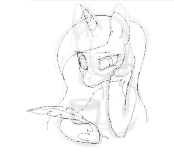 Size: 559x521 | Tagged: animated, artist:tomatocoup, crying, derpibooru import, feather, frame by frame, holding, hoof on cheek, jewelry, monochrome, pen, princess celestia, regalia, sad, safe, sitting, sketch, solo, squishy cheeks, tired, wavy mane
