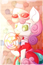 Size: 1000x1500 | Tagged: artist:evehly, candy, cute, derpibooru import, lollipop, safe, solo, sweetie belle
