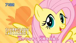 Size: 849x479 | Tagged: safe, derpibooru import, fluttershy, japanese, japanese dub, japanese intro, solo, tomodachi wa mahou