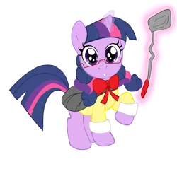 Size: 1000x957 | Tagged: safe, artist:feiyen17, derpibooru import, twilight sparkle, clothes, golf club, homura akemi, puella magi madoka magica, solo