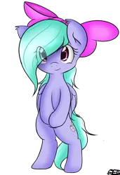 Size: 2000x2930 | Tagged: safe, artist:freefraq, derpibooru import, flitter, pony, semi-anthro, :t, bipedal, bow, cute, fluffy, hair bow, looking at you, simple background, smiling, solo, transparent background