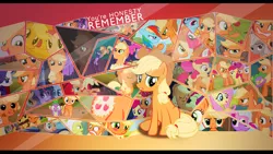 Size: 1920x1080 | Tagged: safe, artist:emptygrey, artist:rubez2525, derpibooru import, apple bloom, applejack, babs seed, big macintosh, braeburn, fluttershy, granny smith, pinkie pie, rainbow dash, rarity, scootaloo, spike, sweetie belle, twilight sparkle, pony, apple, baby, baby pony, babyjack, blushing, collage, cutie mark crusaders, discorded, foal, mane seven, mane six, rope, vector, wallpaper