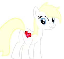 Size: 5000x4632 | Tagged: absurd resolution, alternate cutie mark, artist:chip, blonde, derpibooru import, lip bite, looking back, nazi, oc, oc:aryanne, plot, safe, simple background, smiling, solo, standing, swastika, transparent background, unofficial characters only, vector