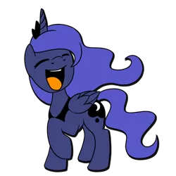 Size: 700x700 | Tagged: artist:pvt-llama, derpibooru import, edit, editor:vb, eyes closed, happy, princess luna, safe, simple background, solo