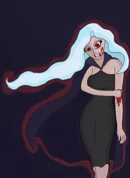 Size: 756x1041 | Tagged: artist:arelathh, blood, breasts, derpibooru import, female, human, humanized, semi-grimdark, solo, trixie