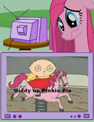 Size: 579x748 | Tagged: derpibooru import, exploitable meme, family guy, meme, obligatory pony, pinkie pie, safe, stewie griffin, television, tv meme