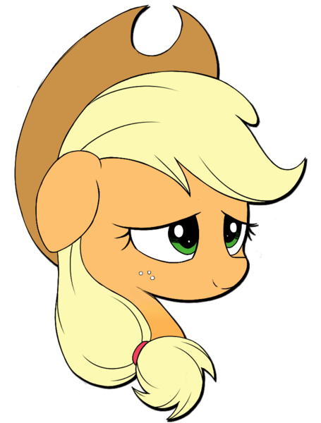 Size: 753x993 | Tagged: applejack, artist:kas92, derpibooru import, edit, editor:vb, floppy ears, portrait, safe, simple background, sketch, solo