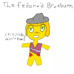 Size: 512x512 | Tagged: 1000 hours in ms paint, anthro, atheism, braeburn, chest hair, clothes, derpibooru import, euphoric, goldstein, hat, ms paint, poncho, safe, trilby