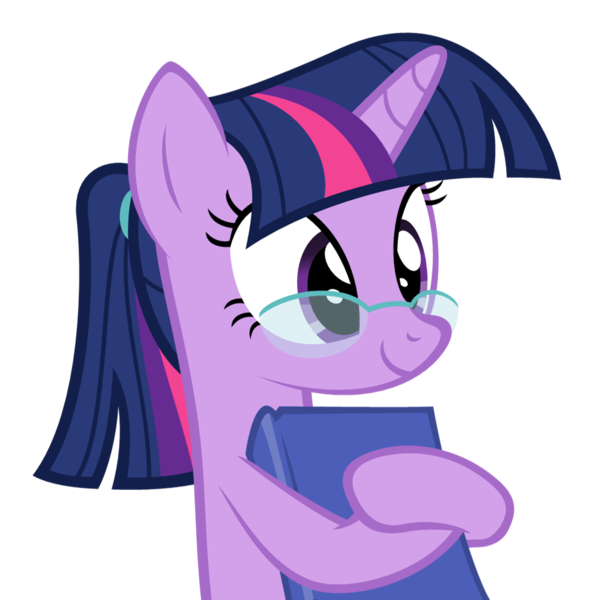 Size: 969x976 | Tagged: safe, artist:zacatron94, derpibooru import, twilight sparkle, pony, unicorn, adorkable, alternate hairstyle, book, cute, dork, female, glasses, image, mare, nerd pony, png, ponytail, show accurate, simple background, smiling, solo, transparent background, twilight's professional glasses, vector