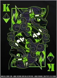 Size: 646x888 | Tagged: artist:gbillustrations, card, derpibooru import, king sombra, limited palette, playing card, safe, solo