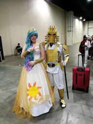 Size: 468x624 | Tagged: artist:mintyblitzz, artist:stealthninja5, bionicle, cosplay, derpibooru import, female, human, irl, irl human, katsucon 2014, lego, photo, princess celestia, royal guard, safe, takanuva