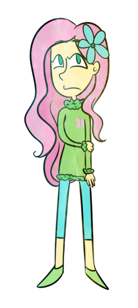 Size: 1024x2273 | Tagged: artist:lila79, clothes, derpibooru import, fluttershy, human, humanized, safe, solo, sweater, sweatershy