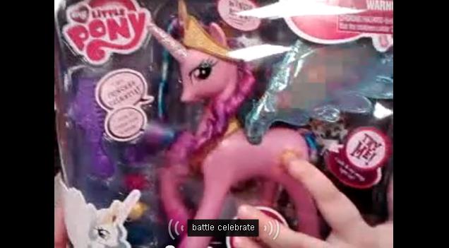 Size: 636x351 | Tagged: derpibooru import, irl, meme, pinklestia, princess celestia, safe, toy, youtube caption