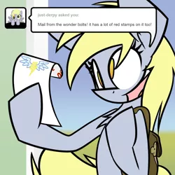 Size: 1000x1000 | Tagged: safe, artist:askincompetentlightningdust, artist:ralek, derpibooru import, derpy hooves, pegasus, pony, female, mare, solo, tumblr