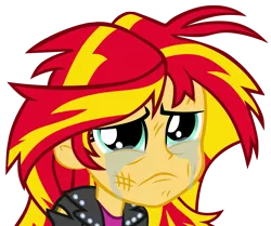 Size: 4180x3488 | Tagged: safe, artist:pinkiespartygirl, derpibooru import, sunset shimmer, equestria girls, crying, simple background, solo, sunsad shimmer, transparent background, vector