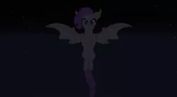 Size: 1366x746 | Tagged: artist:thedarknimbus, derpibooru import, flutterbat, fluttershy, night, pixel art, safe, solo