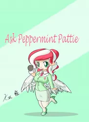 Size: 408x561 | Tagged: artist:kei-waza, derpibooru import, human, humanized, oc, oc:peppermint pattie, safe, solo, unofficial characters only
