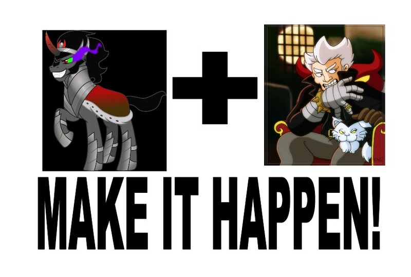 Size: 873x589 | Tagged: derpibooru import, doctor claw, exploitable meme, inspector gadget, king sombra, make it happen, meme, safe