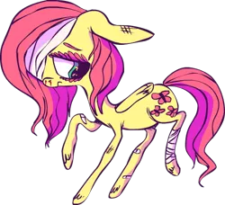 Size: 502x457 | Tagged: safe, artist:emberwisp, derpibooru import, fluttershy, bandage, bandaids, solo