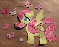 Size: 997x800 | Tagged: safe, artist:prettypinkpony, derpibooru import, angel bunny, fluttershy, animal, irl, papercraft, photo, solo, traditional art