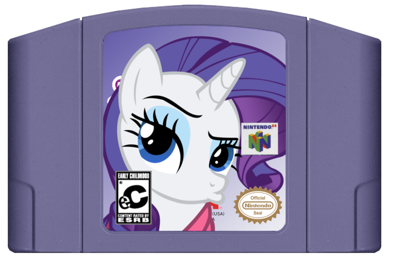 Size: 1005x678 | Tagged: safe, artist:jaythebrainmann, derpibooru import, rarity, duckface, nintendo, nintendo 64, solo