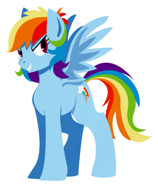 Size: 710x832 | Tagged: safe, artist:dbkit, derpibooru import, rainbow dash, alternate hairstyle, short hair, solo