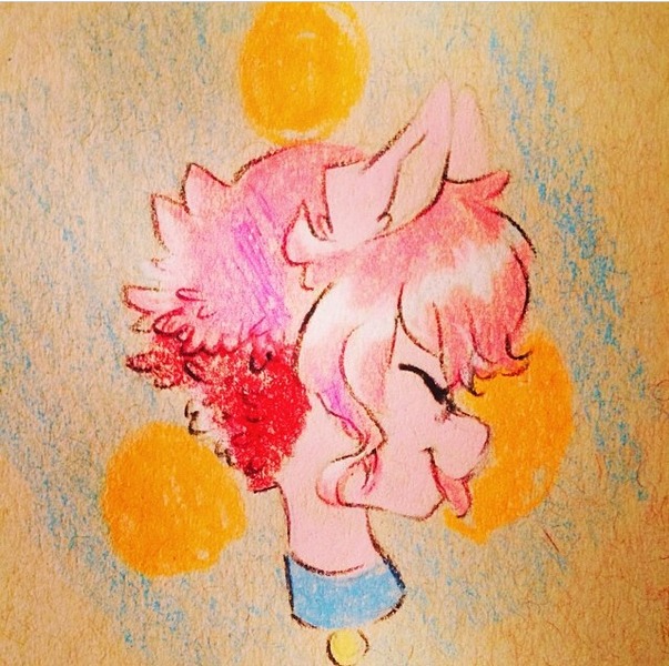 Size: 640x637 | Tagged: alternate hairstyle, artist:techtechno, derpibooru import, pinkie pie, portrait, profile, safe, short hair, solo, traditional art