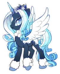 Size: 479x589 | Tagged: safe, artist:kawiku, derpibooru import, oc, unofficial characters only, alicorn, pony, adoptable, alicorn oc, blind, solo, winter