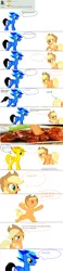 Size: 2256x9792 | Tagged: safe, derpibooru import, applejack, oc, earth pony, pegasus, pony, pony creator, apple, ask, brag, brandon, comic, deviantart, donut steel, duo, magic, ms paint, off course, photo, sexism, text, tumblr, wat, why