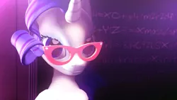 Size: 1366x768 | Tagged: 3d, artist:illumint, derpibooru import, glasses, gmod, rarity, safe, solo