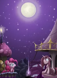 Size: 1073x1467 | Tagged: safe, artist:sip, derpibooru import, pinkie pie, oc, oc:weepy cry, pony, unicorn, duality