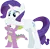 Size: 1488x1457 | Tagged: safe, artist:hoodie-stalker, derpibooru import, rarity, spike, dragon, pony, unicorn, bedroom eyes, bipedal, bipedal leaning, blush sticker, blushing, cute, duo, female, leaning, male, shipping, simple background, sparity, spikelove, straight, transparent background, vector, wide eyes