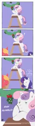 Size: 213x750 | Tagged: safe, artist:demdoodles, derpibooru import, big macintosh, rarity, sweetie belle, earth pony, pony, christmas, male, rarimac, shipping, smarty belle, stallion, straight, sweetiemac