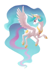 Size: 1280x1840 | Tagged: safe, artist:purmu, derpibooru import, princess celestia, pony, female, long tail, mare, simple background, solo, transparent background