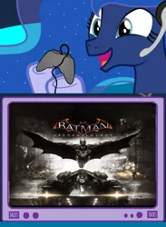 Size: 541x739 | Tagged: safe, derpibooru import, princess luna, gamer luna, arkham knight, batman, dc comics, exploitable meme, meme, obligatory pony, tv meme