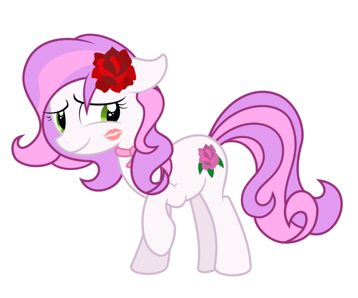 Size: 6000x5000 | Tagged: safe, artist:csillaghullo, derpibooru import, oc, oc:petal sparkle, unofficial characters only, earth pony, pony, absurd resolution, flower, kiss mark, simple background, solo, transparent background, vector