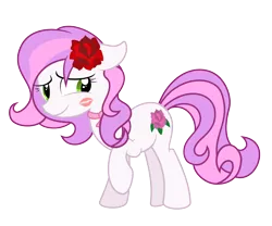 Size: 6000x5000 | Tagged: safe, artist:csillaghullo, derpibooru import, oc, oc:petal sparkle, unofficial characters only, earth pony, pony, absurd resolution, flower, kiss mark, simple background, solo, transparent background, vector