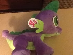 Size: 825x619 | Tagged: all fours, derpibooru import, funrise, irl, my little pony, my little pony logo, official, photo, plushie, quadrupedal spike, safe, spike, spike plushie