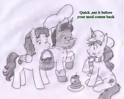 Size: 744x597 | Tagged: aaron pony, artist:shinta-girl, ask a pony, crayon the homeless pony, derpibooru import, oc, oc:shinta pony, safe, unofficial characters only