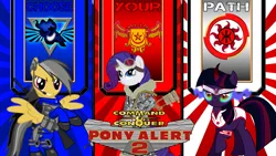 Size: 1920x1080 | Tagged: allied nations, allies, command and conquer, corrupted, corrupted twilight sparkle, daring do, derpibooru import, empire of the rising sun, gun, rarity, red alert, safe, sombra eyes, soviet union, twilight sparkle