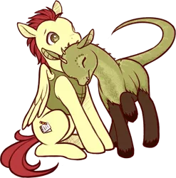 Size: 653x661 | Tagged: safe, artist:decemberdoe, derpibooru import, oc, unofficial characters only, pegasus, pony, male, neck nuzzle, nuzzling, solo, stallion