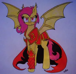 Size: 576x559 | Tagged: armor, artist:tvensnake, badass, castlevania, castlevania: lords of shadow, castlevania: lords of shadow 2, dracul, flutterbadass, flutterbat, fluttershy, gabriel belmont, mercurysteam, safe, solo, traditional art, vampire