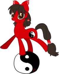 Size: 587x732 | Tagged: artist:voiceless, derpibooru import, female, hakurei reimu, mare, ponified, safe, solo, touhou