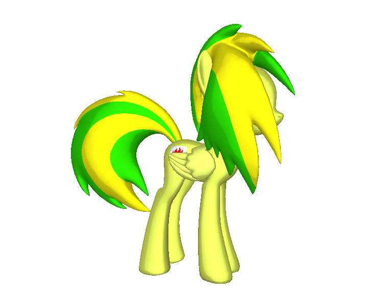 Size: 768x576 | Tagged: derpibooru import, oc, oc:wooden toaster, pony creator 3d, ponylumen, safe, side view, solo, unofficial characters only